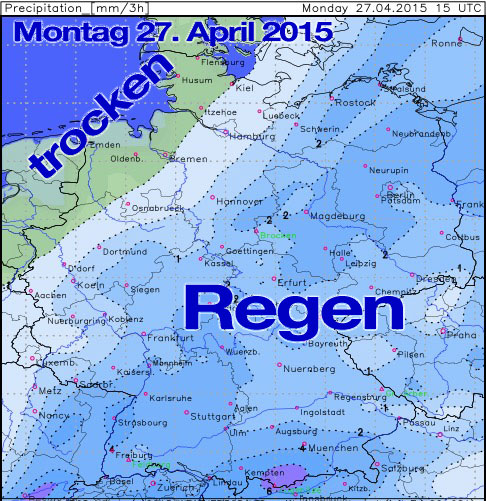 Regen Montag 27. April 2015 