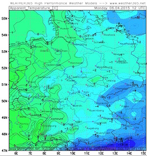 Ostermontag empfundene temperatur