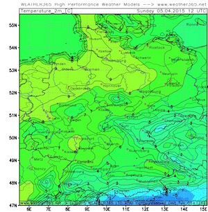 Ostersonntag Temperatur